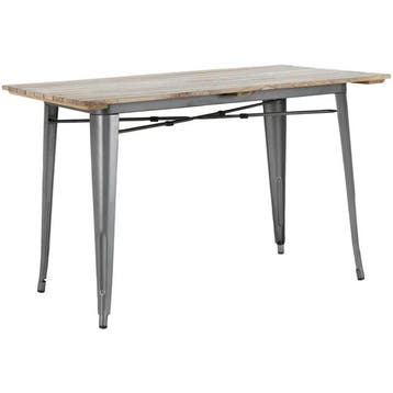 Tafel | BISTRO | Hout/Staal | Mangohout Blad | Donkergrijs, Zakelijke goederen, Verzenden, Nieuw in verpakking