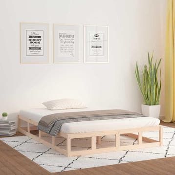 vidaXL Bedframe massief hout 140x200 cm, Verzenden, Nieuw