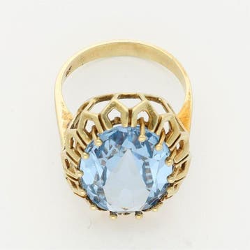 Ring - 14 karaat Geel goud - Spinel, Handtassen en Accessoires, Ringen, Nieuw