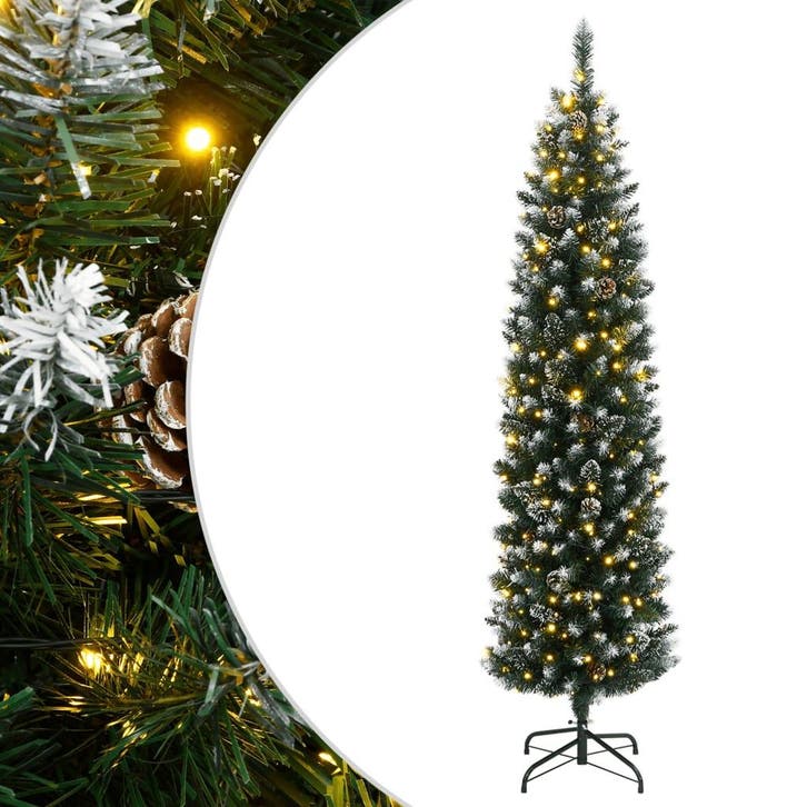 vidaXL Kunstkerstboom smal met 150 LEDs 120 cm, Diversen, Kerst, Nieuw, Verzenden
