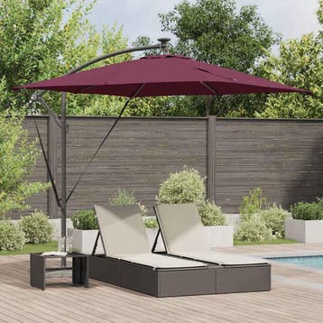 vidaXL Parasol Bordeaux Rood 249 x 249 x 250 cm Polyester en, Verzenden, Nieuw