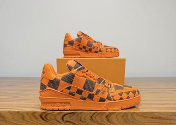 Louis Vuitton - LV Trainer Damier Pop Orange - Sneakers -, Nieuw