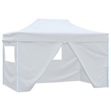 vidaXL Partytent met 4 zijwanden inklapbaar 3x4,5 m wit, Verzenden, Nieuw