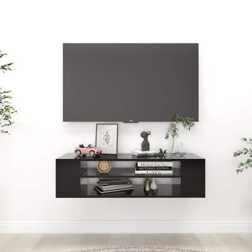 vidaXL Tv-hangmeubel 100x30x26,5 cm bewerkt hout zwart, Maison & Meubles, Verzenden