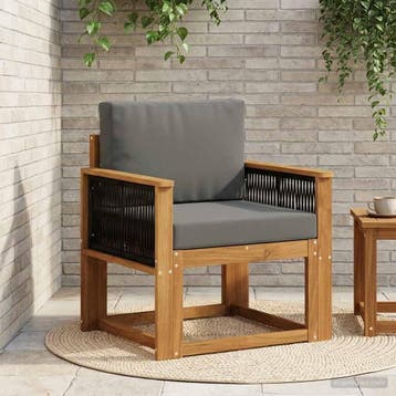 vidaXL Buiten Midden Sofa Massief Acacia Hout Naturel, Tuin en Terras, Verzenden, Nieuw
