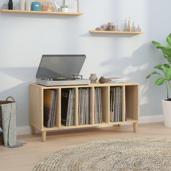 vidaXL Platenkast 100x38x48 cm bewerkt hout sonoma, Maison & Meubles, Armoires | Autre, Envoi