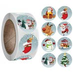 500 Kerst Stickers Op Rol - 2.5cm - Kerststickers -, Verzenden