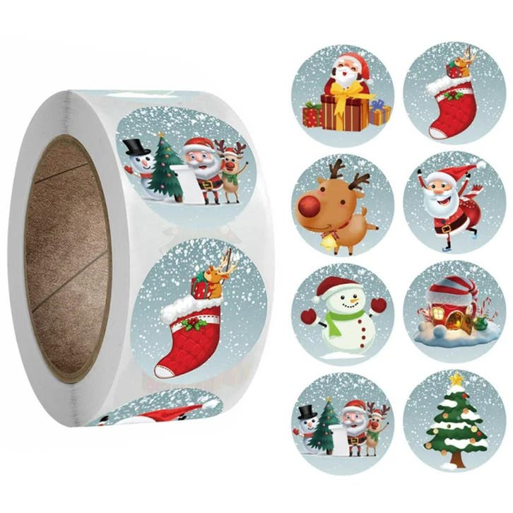 500 Kerst Stickers Op Rol - 2.5cm - Kerststickers -, Hobby & Loisirs créatifs, Autocollants & Images, Envoi