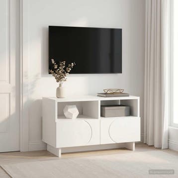 vidaXL Tv-meubel 60 x 34.5 x 40 cm Wit Bewerkt hout, Maison & Meubles, Armoires | Mobilier de télévision, Verzenden