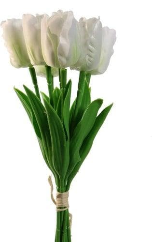 Tulpen wit ivory creme zijden merk: pure 33 cm bundel 7, Nieuw