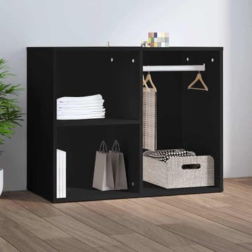 vidaXL Kledingkast 80x40x65 cm bewerkt hout zwart, Verzenden