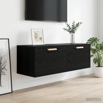 vidaXL Wandkast Zwart eiken 100 x 36,5 x 35 cm Bewerkt hout, Verzenden, Nieuw
