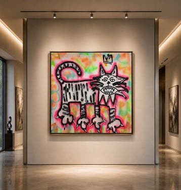 Timo Wedell - Spray-Painted Cat Dynasty - XL- Basquiat Style