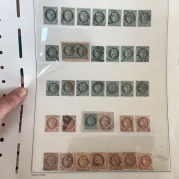 Frankrijk 1871/1872 - Ceres Dentelez: lot met schaduwen en, Gestempeld