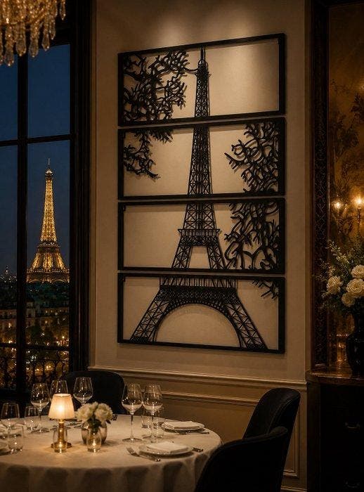 Decoratief ornament - Europa - XXL-Eiffeltoren-ijzer, Antiek en Kunst, Kunst | Designobjecten
