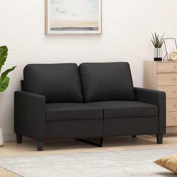 vidaXL Tweezitsbank / zetel 120 cm kunstleer zwart, Verzenden