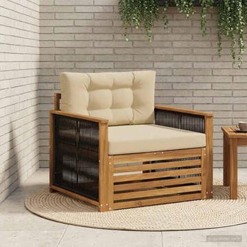 vidaXL Buiten Midden Sofa Naturel, Verzenden, Nieuw