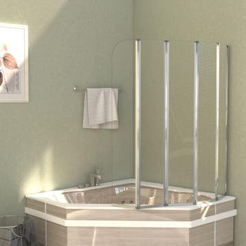 vidaXL Badwand 120x140 cm gehard glas transparant, Verzenden