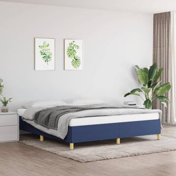 vidaXL Boxspring bed stof blauw 160x200 cm, Verzenden