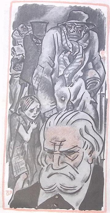 Victor Hugo op spotprent (lijst optie, Lithos), Antiek en Kunst, Verzenden