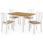vidaXL 5-delige Eethoek MDF wit, Verzenden, Nieuw