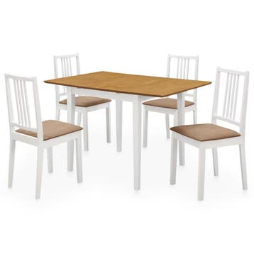 vidaXL 5-delige Eethoek MDF wit, Verzenden