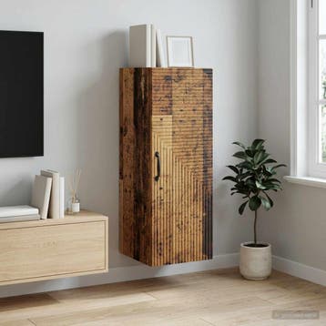 vidaXL Wandkast Oud hout 33 x 34,5 x 90 cm Bewerkt hout, Huis en Inrichting, Kasten | Overige, Verzenden, Nieuw