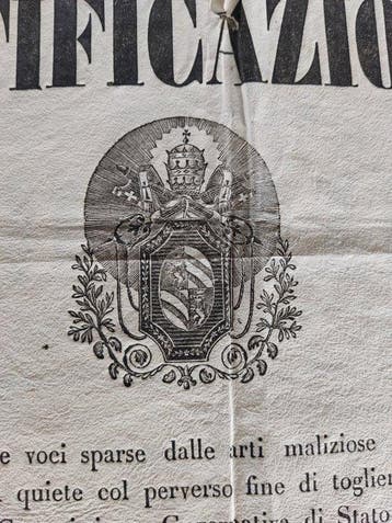 Document - Tipografia Nobili Pesaro Stato Pontificio -