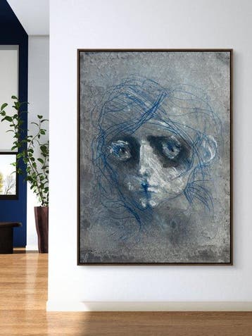Robert Detheux (1932-2010) - Portrait bleu – 2005