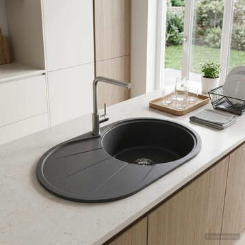 vidaXL Keukenspoelbak met enkele bak Graniet 77 x 49 x 20,5, Verzenden