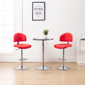 vidaXL Barstoelen 2 st kunstleer rood, Verzenden, Nieuw