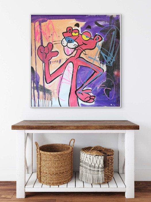 Freda People - Pink Panther XL, Antiek en Kunst, Kunst | Schilderijen | Modern
