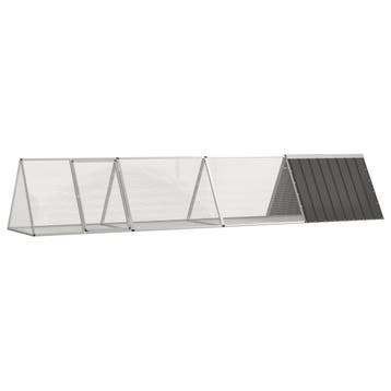 vidaXL Konijnenhok 403,5x80,5x71 cm gegalvaniseerd staal, Dieren en Toebehoren, Verzenden, Nieuw