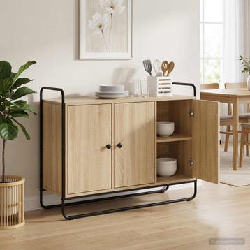 vidaXL Dressoir Sonoma Eiken 102 x 35 x 75 cm Bewerkt hout, Verzenden