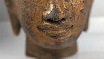 Houten boeddhahoofd in Khmer -stijl - Hoofd - Cambodja