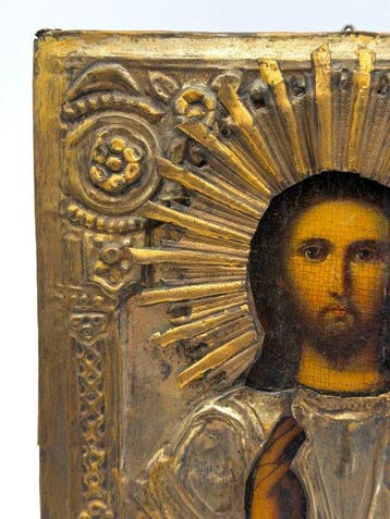 Icoon - Christus Pantokrator - Hout, Antiek en Kunst