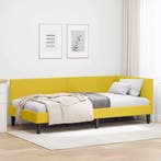 vidaXL Hoek Bed Frame met hoofdeinde Geel 90 cm x 190 cm, Verzenden, Nieuw