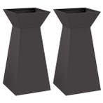 Plantenbak 2st. Zwart | 46% Retour Deal | Sla je slag!, Minder dan 60 cm, Vierkant, Zo goed als nieuw, Metaal