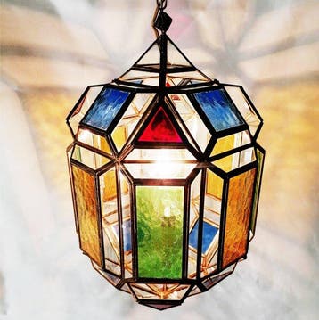 Plafondlamp - Verguld messing - Granadische lantaarnlamp
