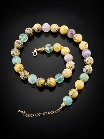 Collier en pierres Turquoise et Fluorite - Argent sterling