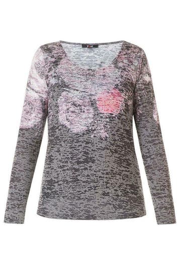 Shirt Yesta gemarmerd lange mouw maat 48, Verzenden