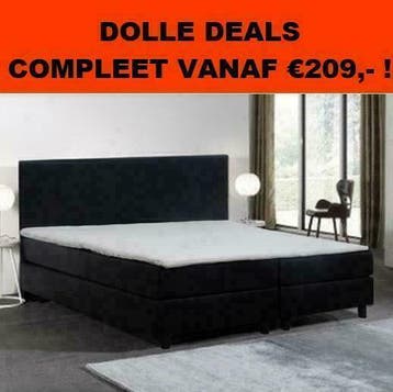 Boxspring Bravo 70 x 200 Stof Grijs €209,- *Aanbieding*, Nieuw