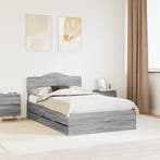 vidaXL Bedframe met lade Grijs Sonoma 120 x 190 cm, Verzenden