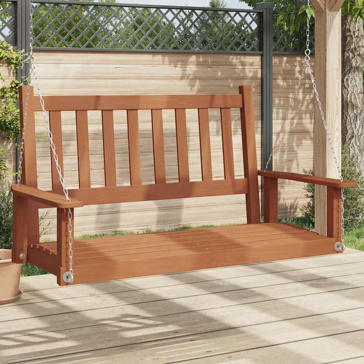 vidaXL Tuinschommelbank met metalen kettingen massief, Tuin en Terras, Overige Tuin en Terras, Nieuw, Verzenden