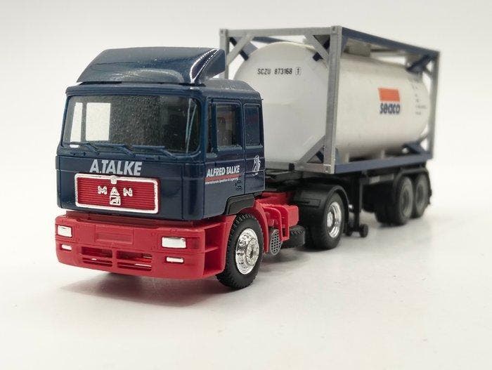 Herpa H0 - Modeltreinvoertuigen (2) - Twee MAN vrachtwagens, Hobby en Vrije tijd, Modeltreinen | H0