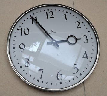 Wandklok - Siemens Bauhaus Metaal, Glas - 1950-1960 -