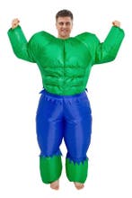 KIMU® Opblaas Kostuum Hulk Groen Opblaasbaar Pak Mascotte Op, Ophalen of Verzenden, Nieuw