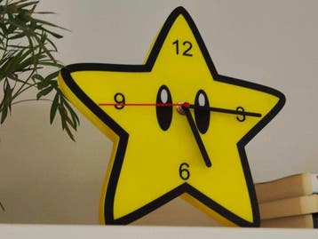 Wall Clock - Super Mario - Star Lightbox - Gaming