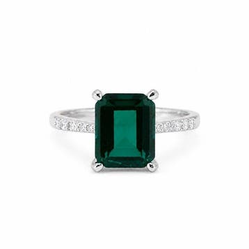 Zonder minimumprijs - Ring Verguld Smaragd - Diamant -