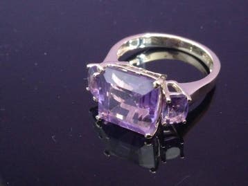 Zonder minimumprijs - Ring Zilver, Yellow Gold Plated - 4.70